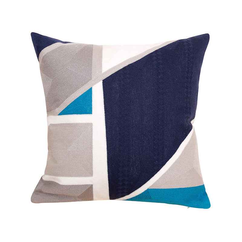 Minimalist Geometric Throw Pillow - Elegant Embroidered Design - Elden Home