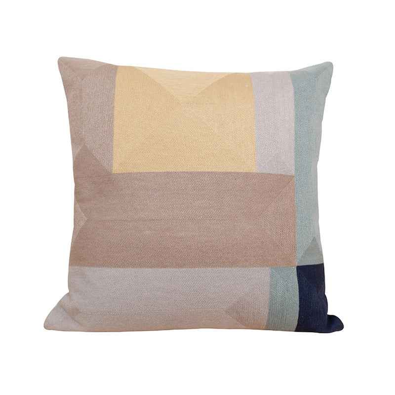 Minimalist Geometric Throw Pillow - Elegant Embroidered Design - Elden Home