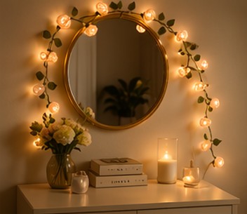 LED Rose String Lights – Warm and Cozy Decorative Lighting for Bedroom and Events - Elden Home