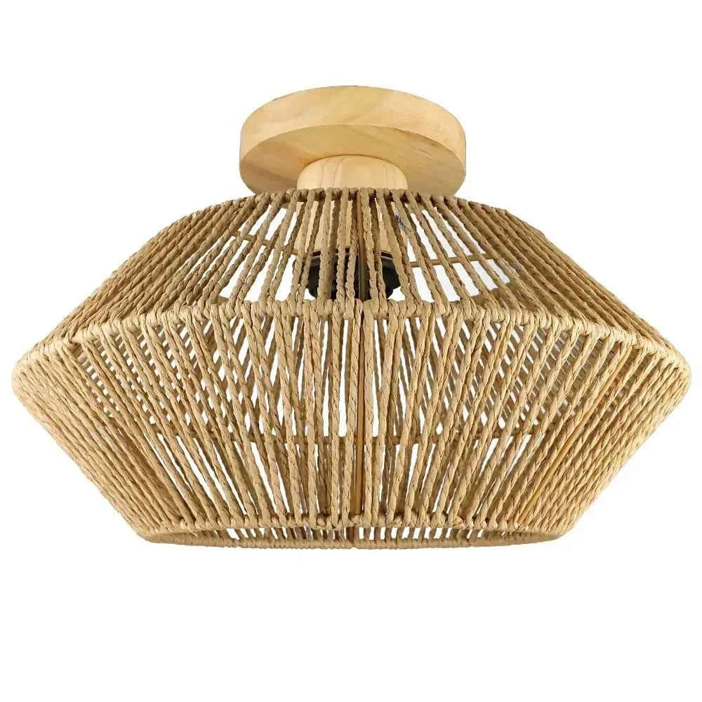 Warm Glow Rattan Ceiling Light - Stylish and Cozy Illumination - Elden Home