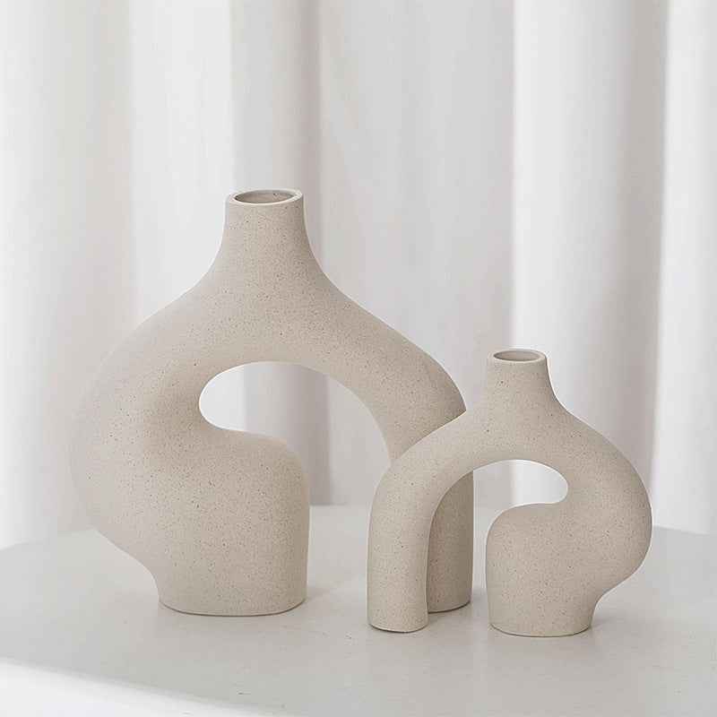 Nordic Ceramic Vase - Elegant Minimalist Floral Décor for Modern Homes - Elden Home